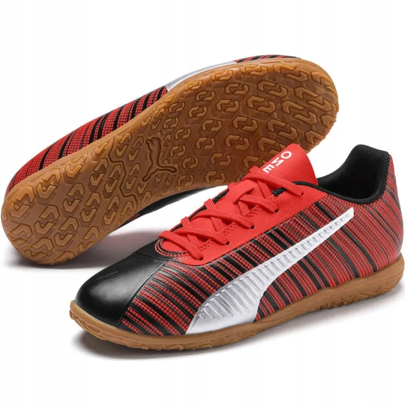 Puma One 5.4 It Jr 105664 03 voetbalschoenen veelkleurig rood